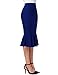 Kate Kasin Womens High Stretchy Midi Skirts Wrap Style Pencil Skirts M K241-3