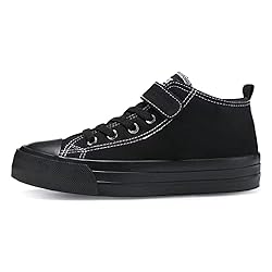 Fefoe Kids All Black Canvas Walking Shoes Kids