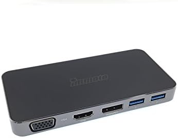 IMMOTO USB C to HDMI+VGA+DP+USB 3.0+USB C(PD)+USB C(Data) Docking, Hub HDMI/VGA/DP 1920x1080@60Hz,Black for Galaxy S8,2017 MacBook Pro/iMac, ChromeBook Pixel