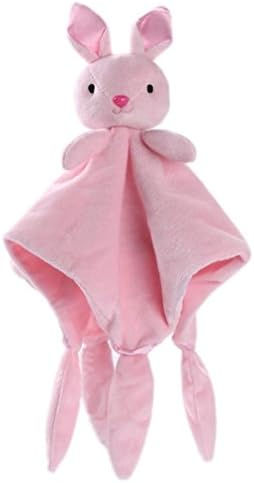 Fineser Baby Animal Friend Plushy Security Blanket Cute Teething Bear Cloth Comforter Soother Stuffed Animal Toy (Pink)