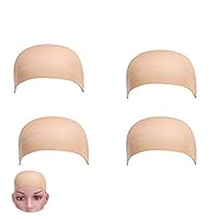 Kaptin 20 Pack Skin Color Costume Nylon Wig Caps, tretch Breathable Full Head Hair Wigs cap (Natural Nude Beige)