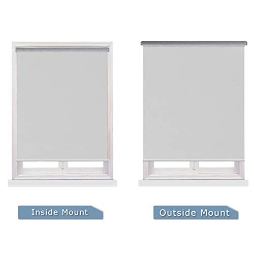TFSKY Blackout Shades for Bedroom Outdoor Cordless Roller Blinds and Shades for Windows Blackout Window Blinds for Indoor & Outdoor Use, UV Protection with Spring System White, 27x72 - Thumbnail 4