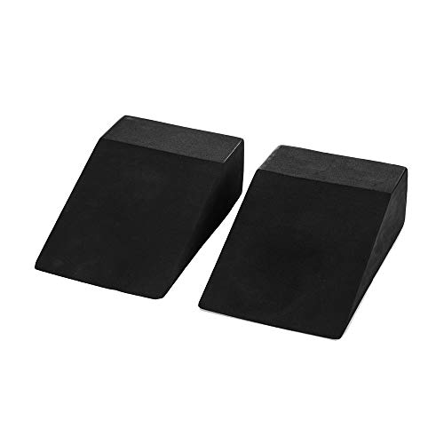 StrongTek Yoga Foam Wedge Blocks for Women (Pair) Soft, Supportive Exercise Accessories | Balance, Strength, Form | Pilates, Crossfit, Fitness, Squats, Pushups, Planks | Black