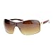 Mens Italian Designer Fashion Wrap Shield Sport Pilot Sunglasses Gold - Brown