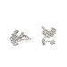 Honbay 1 Pair of Sparkling Crystal Rhinestone Earrings Fashion Water Drops Earrings Simple Chic Leaf Stud Earrings Ear Studs(Silver Tone)