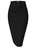 Womens Pencil Skirt for Office Wear KSK43584 1017 BLACK X Large