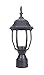 LIT-PaTH Outdoor Post Lighting Fixture Pole Lantern, E26 Medium Base Max 60W, Aluminum Housing Plus Glass, Matte Black Finish, 1-Pack