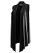 BILY Women's Classic Open Front Sleeveless Drape Cardigan Black Large