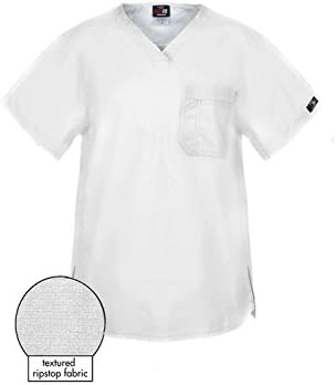 MediFit Men's Premium Quality Rip Stop One Pocket Scrub Top(MENTOP-MED,WHT-2XL)