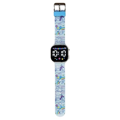 Accutime Cinnamoroll Kids Watch – LED Display, Square Case, Adjustable Plastic Strap, Collectible Tin – Perfect for Girls Who Love Cute Characters