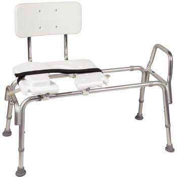 Sammons Preston Eagle Health Bariatric Heavy Duty Sliding Transfer Bench with Cut-Out Seat