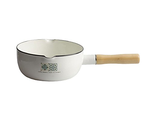 SHUEHO 1.48 Quart Enamel Small Cast Iron Sauce Pan Covered Cast Iron Sauce Pot, Perfect as a Bean Pot, Milk Pan, Butter Warmer, Spaghetti Sauce Pot, Barbecue Sauce Pot, or Pasta Sauce Pot 1.4 Litre