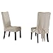 Serta | Relaxed Fit Smooth Suede Furniture Slipcover for Dining Room Chair, Short Skirt (Ivory)