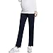 JOYNCLEON Womens Maternity Work Pants Straight Leg Pregnancy Casual Trousers for Pregnant Women (M = US 6-8 Fit Weight 112~132lbs, Navy-US)