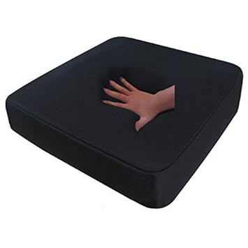 Gel/Gelschaum Sitzkissen Sitzauflage schwarz 45 x 43 x 7 cm weiches Kissen für Rollstuhl Bürosessel Chefsessel Auto LKW Bus D