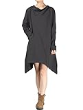 Mordenmiss Women's Leisure Long Sleeve Boat Neck Fall Tops US XS-XL (L, Dark Grey)