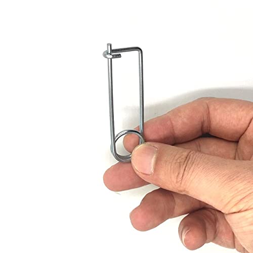 Large Stainless Steel Spring Wire Safety Lock Pins，Coiled Tension Safety PinSteel Brooch Shape Cotter Safety Pins for Farm Lawn Garden Hitch - Quick Lock Fastener (2.3x43x16mm(10pcs))