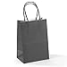 GSSUSA Paper Gift Bags 5.25x3.75x8 50 Pcs, Black Paper Bags with Handles Bulk, Craft Bags for Small Business, Sturdy Kraft Paper Bags, Retail Shopping Bags, Party Favor Bags, Birthday Gift Bags