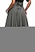 Annflat Women's High Waist Pleated A Line Long Skirt Front Slit Belted Maxi Skirt S-XXL