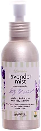 Lavender Mist - Pure Aromatherapy for Face and Body - USDA Certified Organic - 4.5 oz