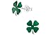 Hypoallergenic Sterling Silver Green Four Leaf Clover Shamrock Stud Earrings for Kids (Nickel Free)