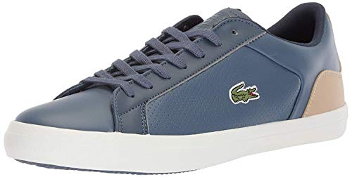 Lacoste Men's Lerond Sneaker, Dark Blue/Natural, Medium US on
