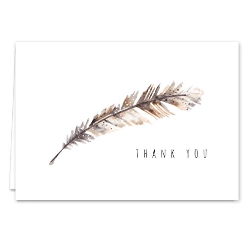 Boho Spirit Thank You Card Assortment Pack Set of 36 cards blank