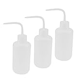 Lab Right Angle Tip Plastic Liquid Storage Squeeze Bottle 250mL 3 Pcs