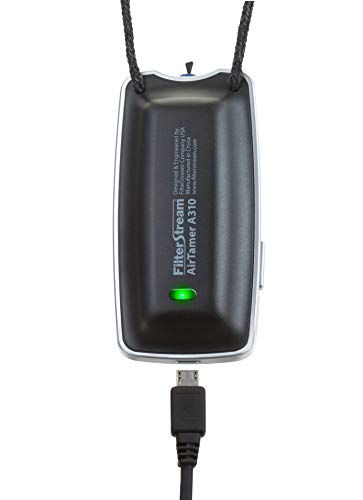 AirTamer A310 |Personal Rechargeable and Portable Air Purifier | Negative Ion Generator | Purifies Air Eliminating Germs, Dust, Viruses, Bacteria, Allergens, Mold, Odors, and More | Leather Case