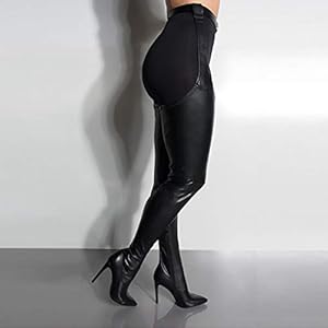 thigh high suspender boots