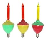 Vickerman 17181 - Red & Yellow Candelabra Screw Base Bubble Light Replacement 3 Pack