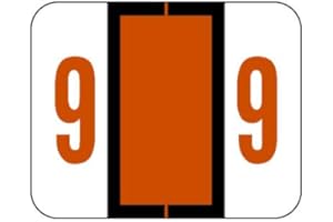 Doctor Stuff - File Folder Labels, Number 9, Tab Products 1282 Match - A1282 Series Chart Stickers, Brown, 1" x 1-1/4", #9, 500/Roll