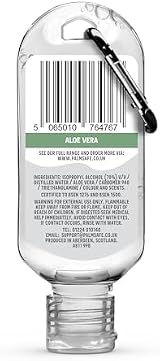 Palm Safe Aloe Vera 60ml Hand Sanitiser Clip Bottle 3 Pack view 2