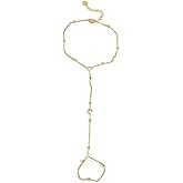 Hand Chain Ring Bracelet Multilayer Gold Plated Ring Bracelet Hand Chain Cubic Zirconia Hands Chains Adjustable Bracelets for Women Dainty Jewelry