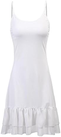Art 90s Women's Adjustable Spaghetti Strap Chiffon Ruffle Camisole Dress Extender, White, Medium
