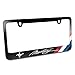 Ford Mustang Script Tri-Bar Sports Stripe Cover Chrome Black Metal License Plate Frame Holder