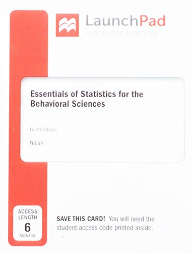 LaunchPad for Essentials of Statistics for the Behavioral Sciences (Six-Months Access)
