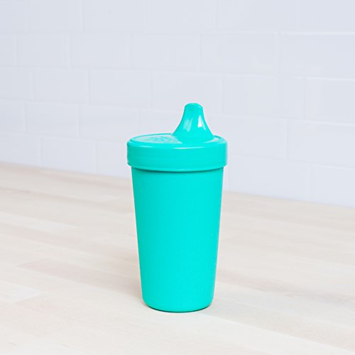 Re-Play Made in the USA 3pk No Spill Sippy Cups for Baby, Toddler, and Child Feeding - Aqua, Sky Blue, Green (Under The Sea)