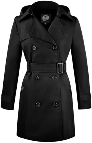 DOUBLE SHADE TRENCH COAT(－) Amazon.com: FASRYKOC Women's Windproof Double-Breasted Trench Coat