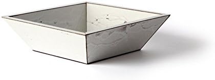 Carla Carstens Vintage Stone White and Taupe Gray Marble Acrylic Catchall Dish | For Your Vanity, Cosmetics, Keys, Jewelry, Rings Etc.