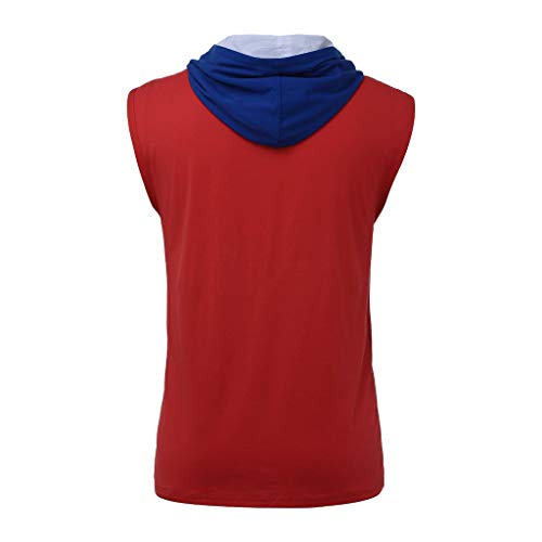image for Hosamtel-Tops Hosamtel Mens Summer Sleeveless T-Shirt Contrast Color S
