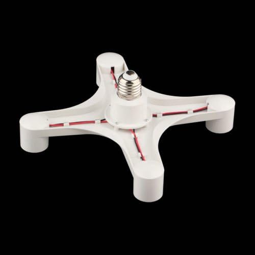 Alicenter(TM) Multiple E27 FIve Lamp Holder Converter Bulb Base Adapter Lighting Parts @*