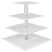 YestBuy 4 Tier White Square Acrylic Cupcake Stand