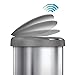 simplehuman 45 Liter / 12 Gallon Semi-Round Sensor Automatic Trash Can, Brushed Stainless Steel with Grey Plastic Lid