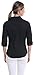 PIER 17 Button Down Shirts for Women Tailored, 3/4 Sleeve Shirt with Stretch - Semi Fitted for Slim, Fit Look - 97% Cotton and 3% Spandex - Lightweight and Soft Materials (Medium, Black)