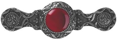 Notting Hill Victorian Jewel/Red Carnelian Pull - Brite Nickel