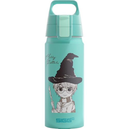 SIGG - Aluminium drinkfles voor kinderen, WMB ONE Harry Potter, geschikt voor koolzuurhoudende dranken, lekvrij, vederlicht, BPA-vrij gecertificeerd, sport en school, turquoise, 0,6 l