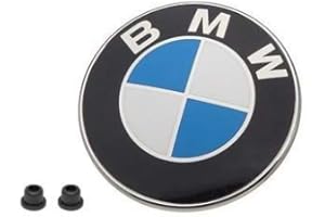 BMW Hood Emblem Logo Badge Roundel 82mm Genuine OE 51148132375 + Grommets 51141807495