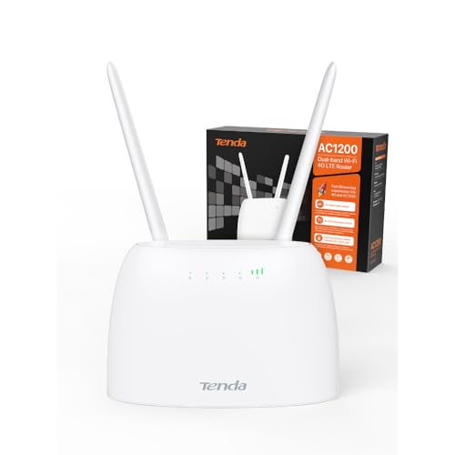 4G07 4G LTE WLAN Router für SIM-Karten (CAT4, AC1200 Dualband 2,4GHz: 300Mbit/s + 5GHz: 867Mbit/s, 150 Mbit/s im Download) Plug & Play, LAN/WAN-Port, 2 Abnehmbare Antennen, MU-MIMO, Weiß