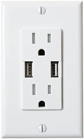 UL-Listed Multiple USB Charger and Duplex Receptacle 15A/20A Tamper Resistant Outlets With 3.1A Charging Capacity Fast Micro USB Charger (Single)